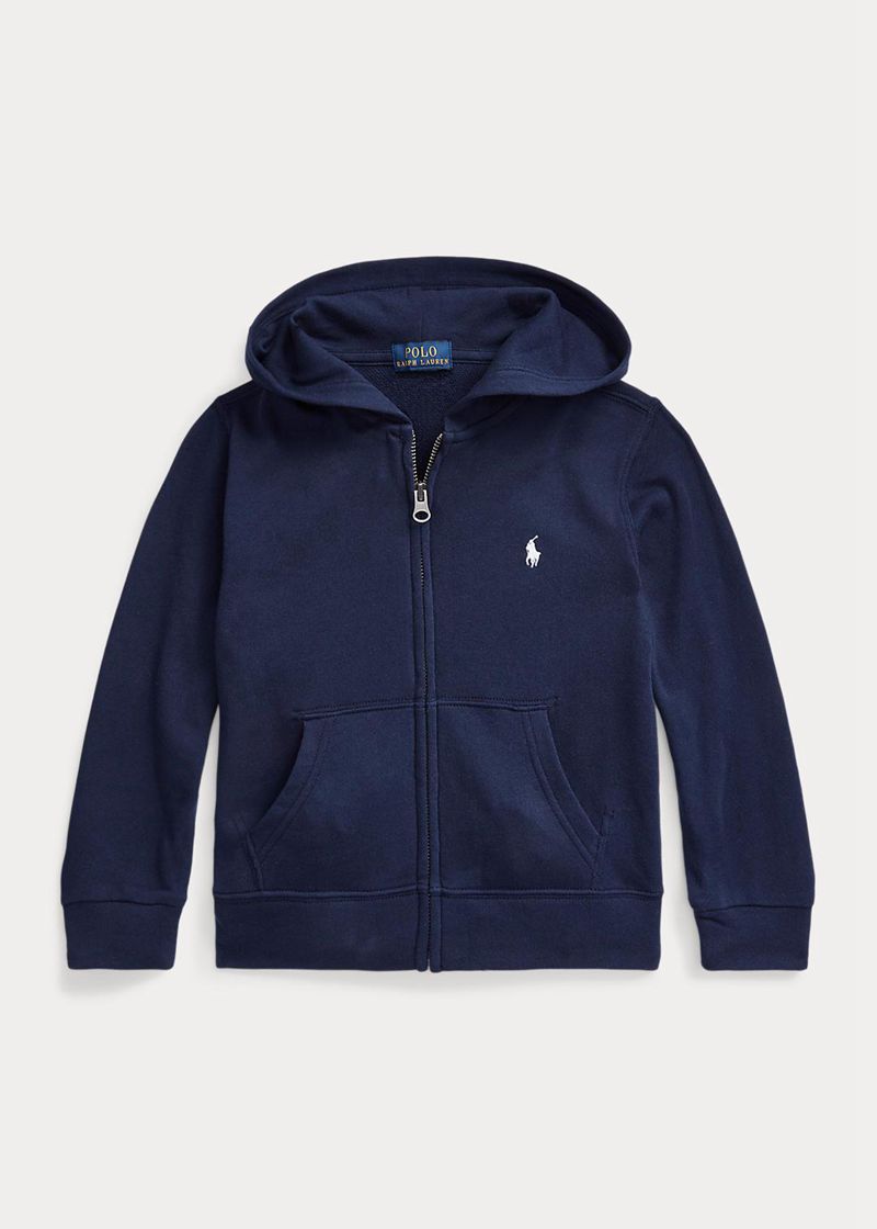 ラルフ ローレン パーカー ボーイ ネイビー 1.5-6 年 Spa Terry Full-zip QNMFP0918